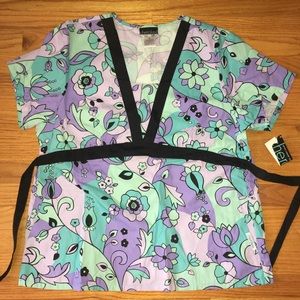 Floral Scrub Top