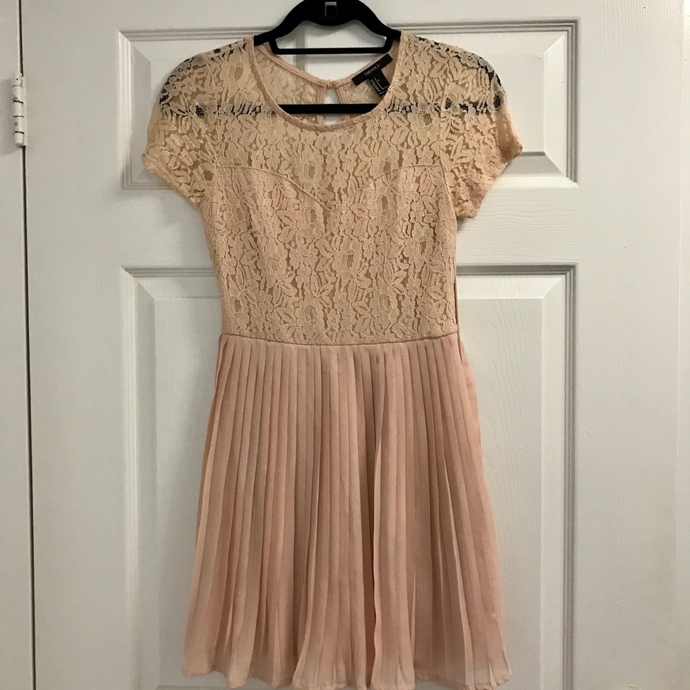 Lace and pleated dress