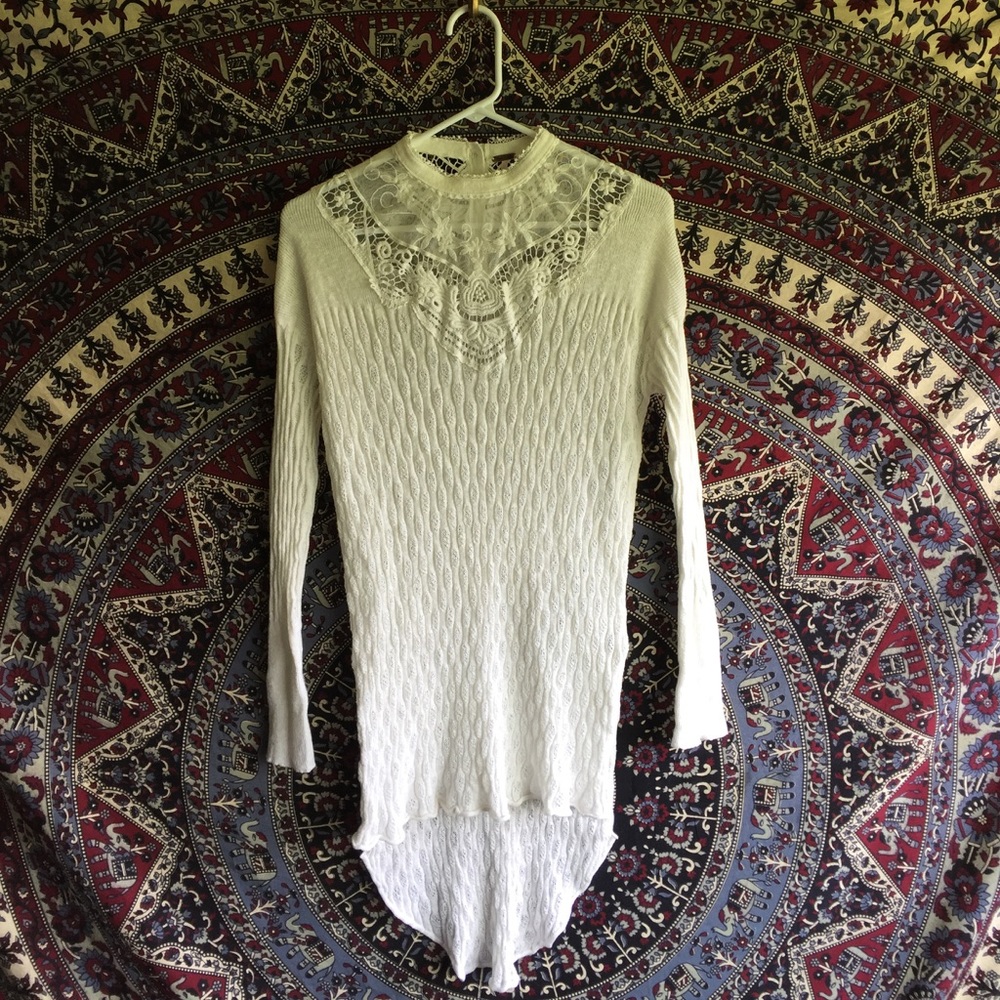 Free People High-low Tunic with Lace