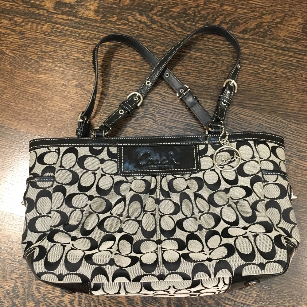 Black & Gray Coach Handbag