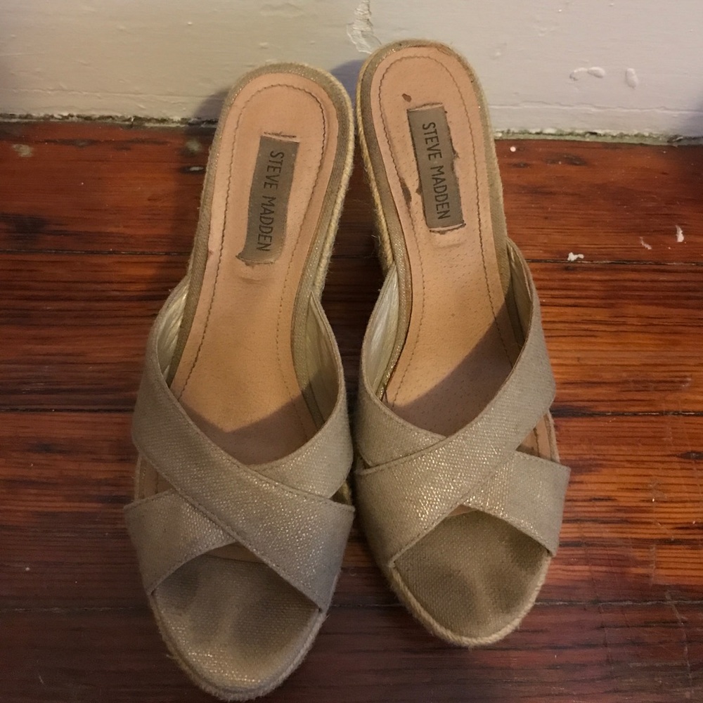 Steve Madden Tan/Metallic Espadrilles - image 1