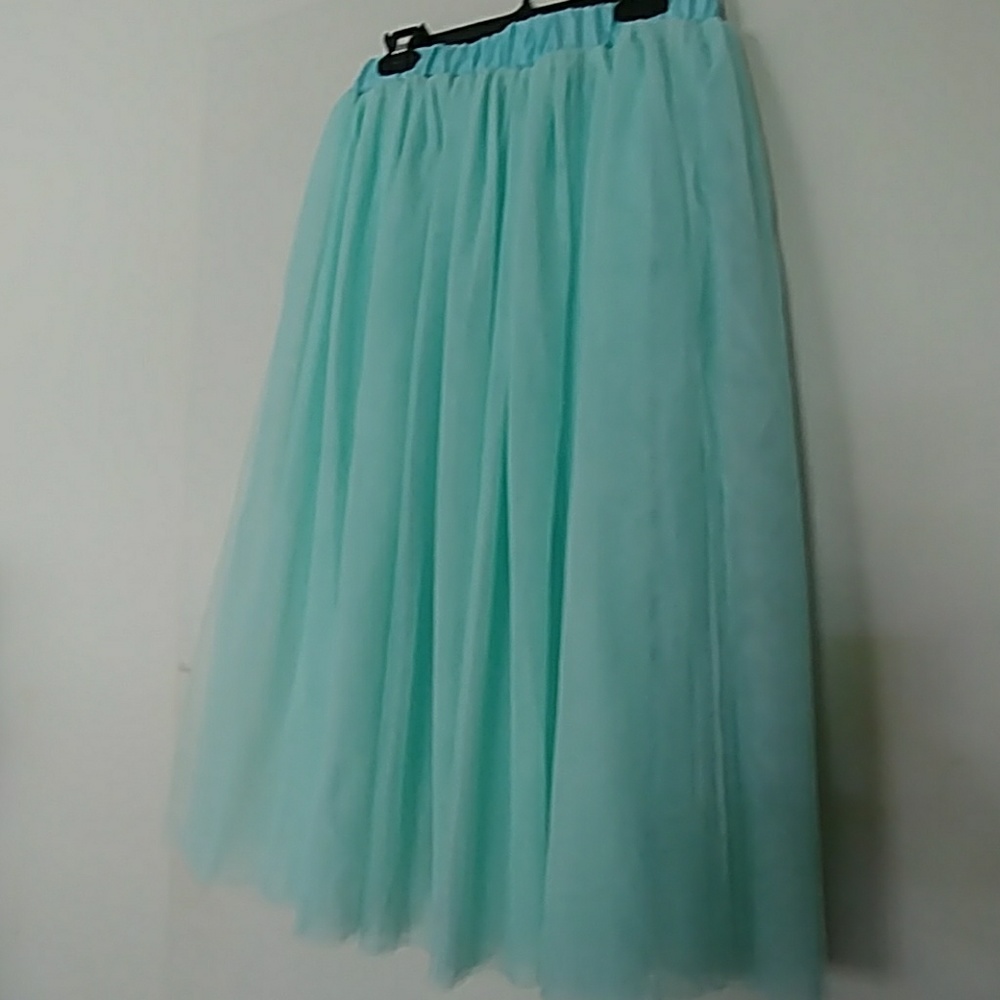 HP🔥NWOT MINT GREEN TULLE MIDI SKIRT OSFM OR M/L😎 - Picture 7 of 8
