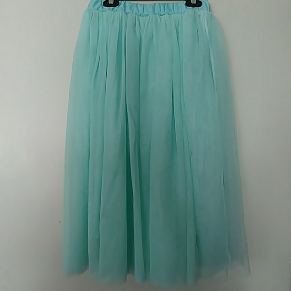 HP🔥NWOT MINT GREEN TULLE MIDI SKIRT OSFM OR M/L😎 - Picture 3 of 8