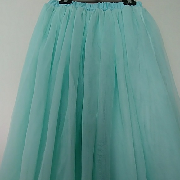 HP🔥NWOT MINT GREEN TULLE MIDI SKIRT OSFM OR M/L😎 - Picture 5 of 8