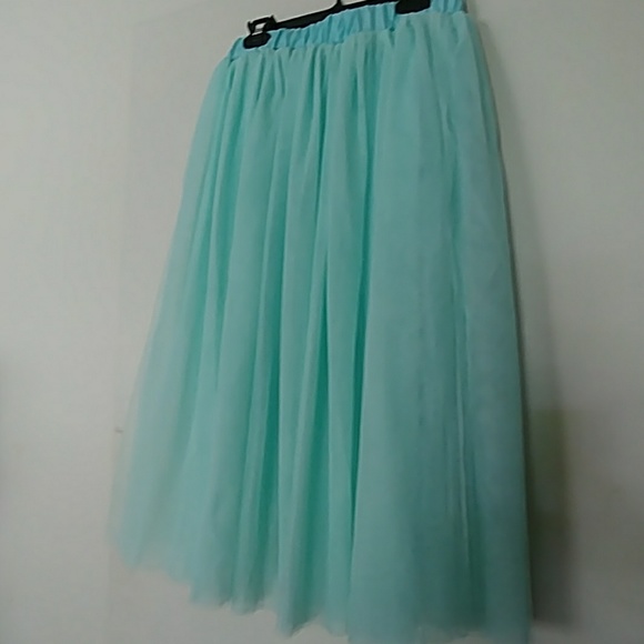 HP🔥NWOT MINT GREEN TULLE MIDI SKIRT OSFM OR M/L😎 - Picture 7 of 8