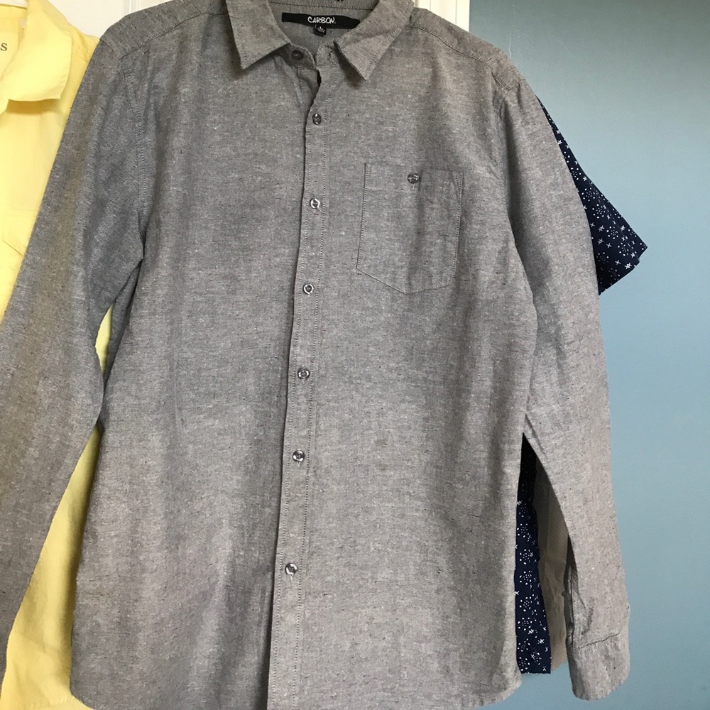 Grey Carbon classic fit Long Sleeve Polo