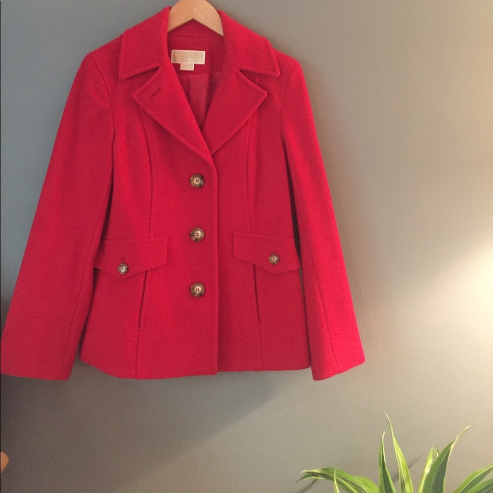 EUC Red Michael Kors Peacoat