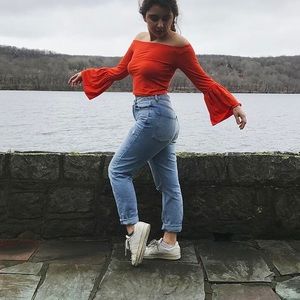 Orange off the shoulder top