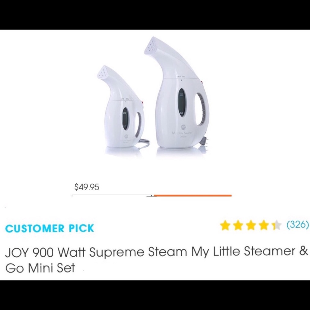 NEW IN BOX~ JOY set of 2 clothing steamers