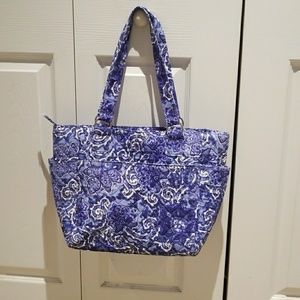 Excellent condition Blue Quilted Print Tote