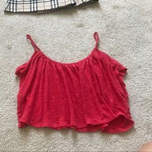 Cropped cold shoulder top