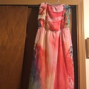 Lane Bryant Bright colorful strapless dress