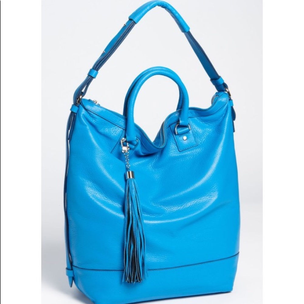 DVF Drew Bucket Bag in Peacock Blue