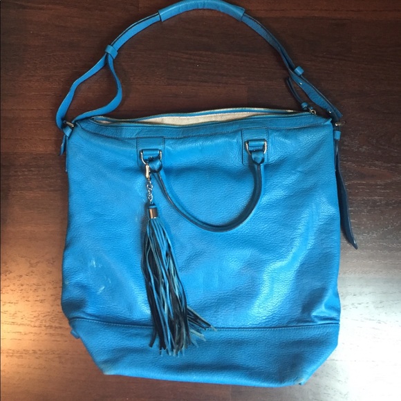 DVF Drew Bucket Bag in Peacock Blue - Picture 2 of 8