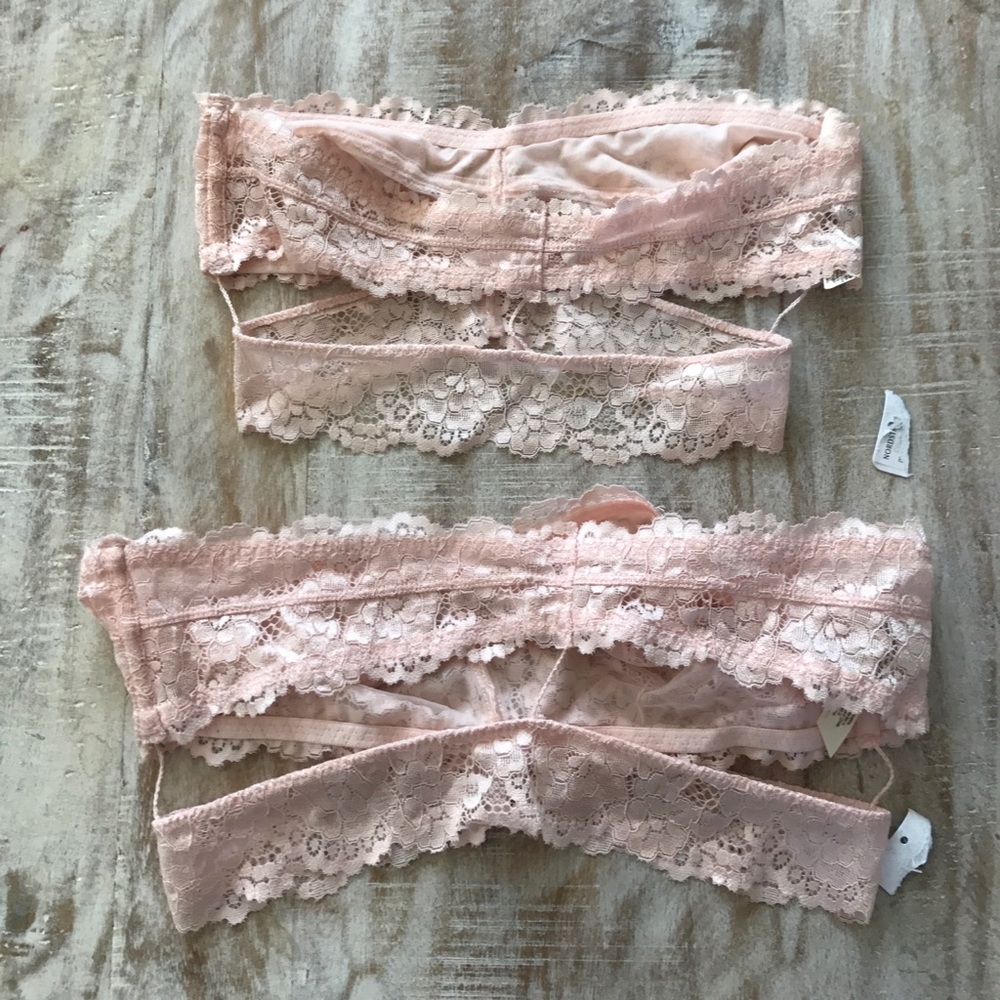 Free People Deep in the Dark Lace Bandeau {pink} - Picture 3 of 5
