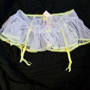 Victoria's Secret purple and yellow garter thong