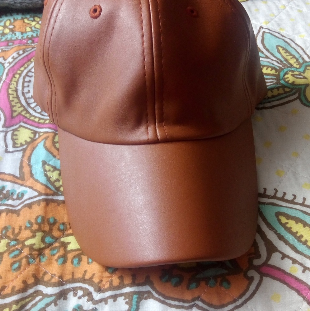 Faux leather snapback