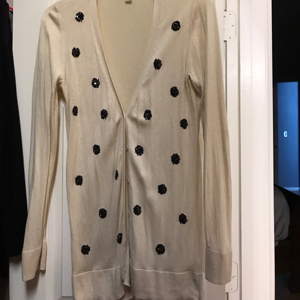 Sequined polka dotted sweater