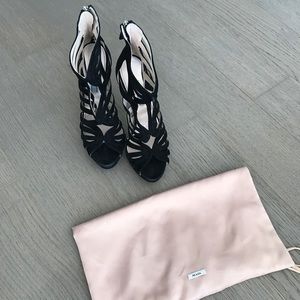 Authentic Black Suede Prada Heels