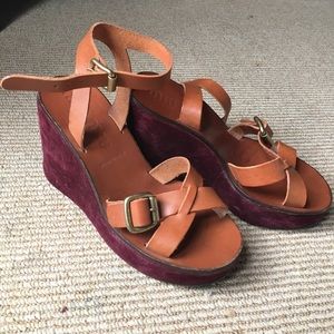 Miu Miu suede and leather flat forms