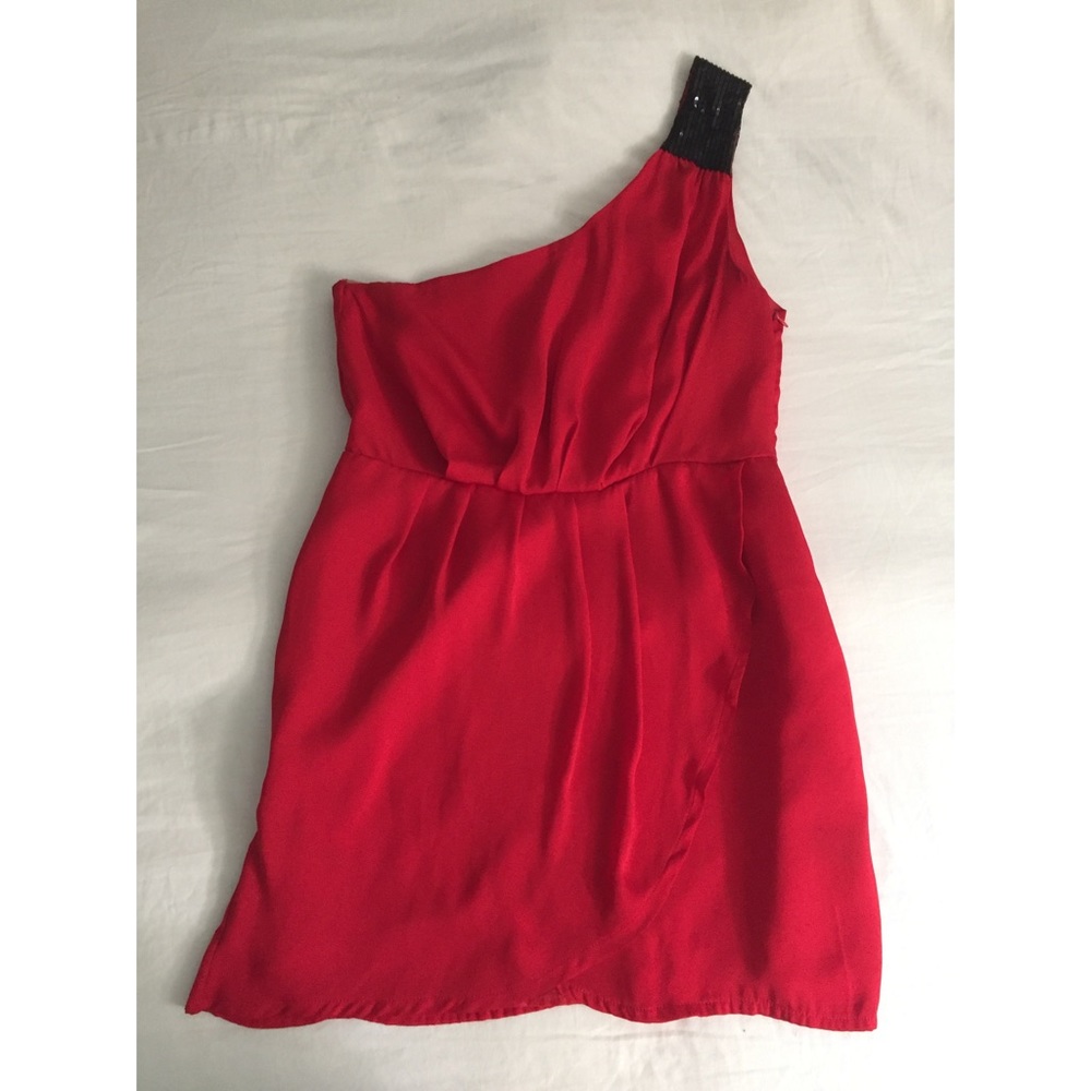 F21 One Shoulder Red Dress