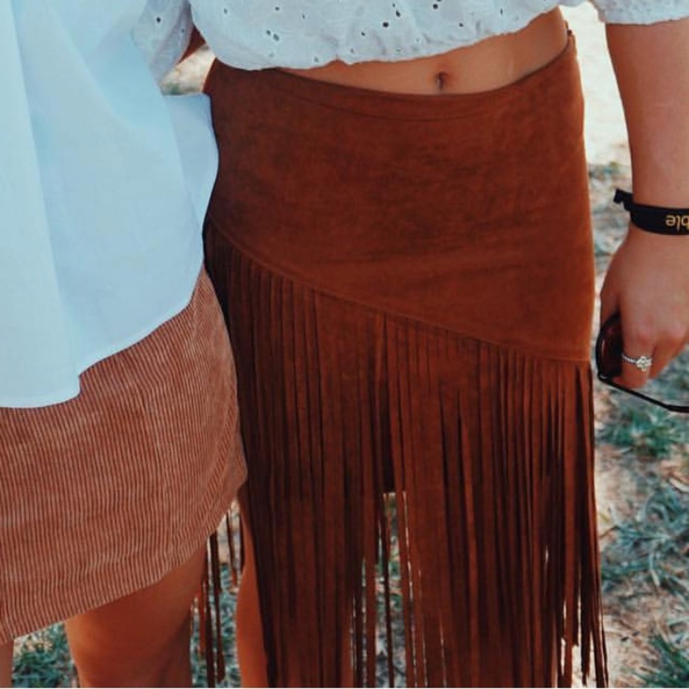 YA Los Angeles fringe skirt