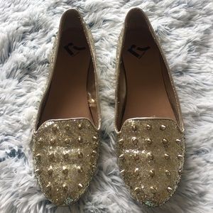 Report Gold Studded Flats