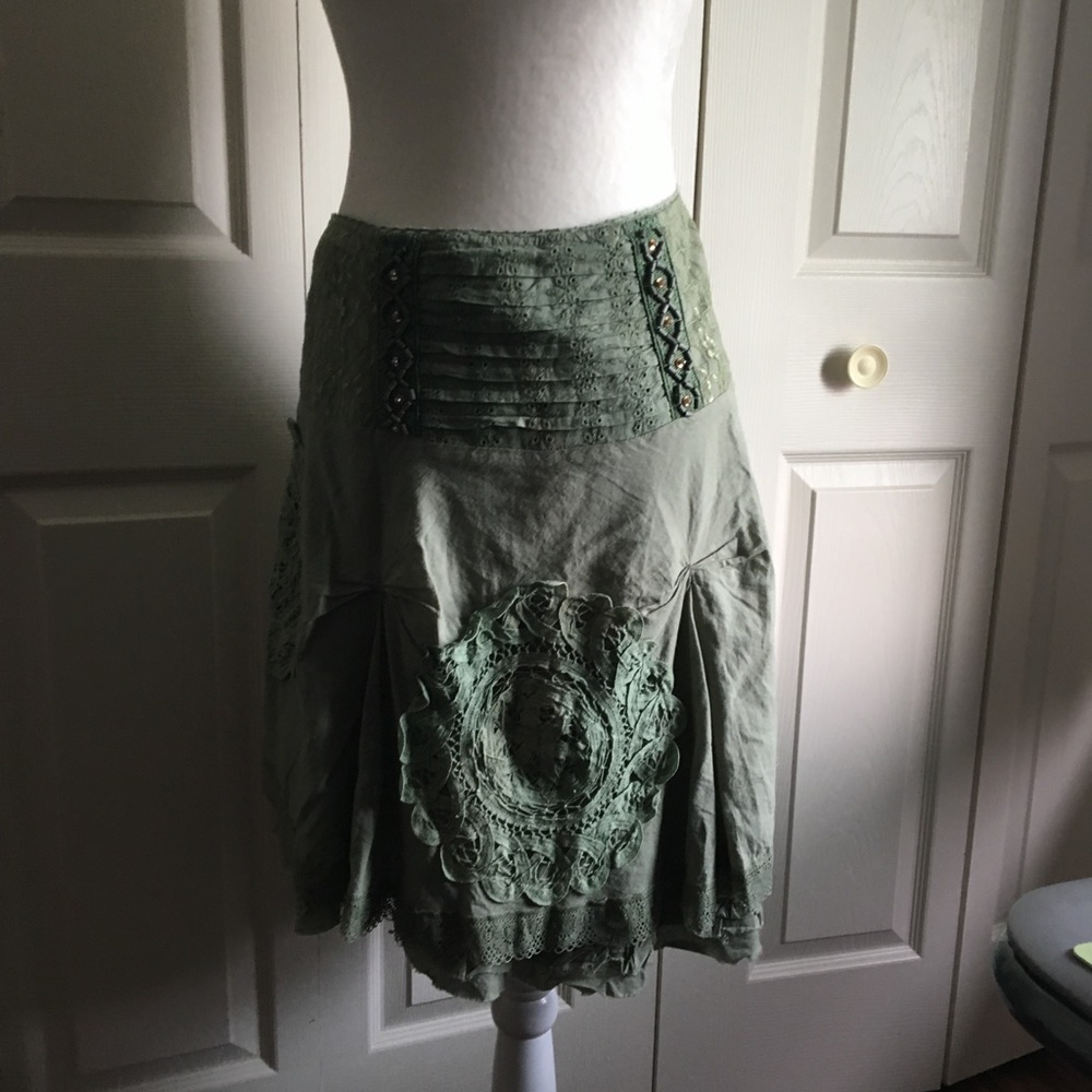 Mur Green Boho skirt