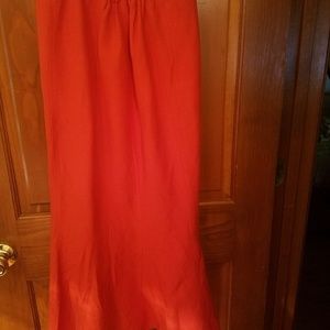 Orange Linen Skirt