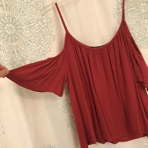 Cold shoulder pinkish-red tank top from TjMaxx
