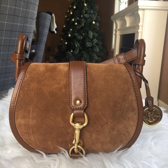 Michael Kors Handbags - Michael Kors Jamie Medium Saddle Bag Dark Caramel