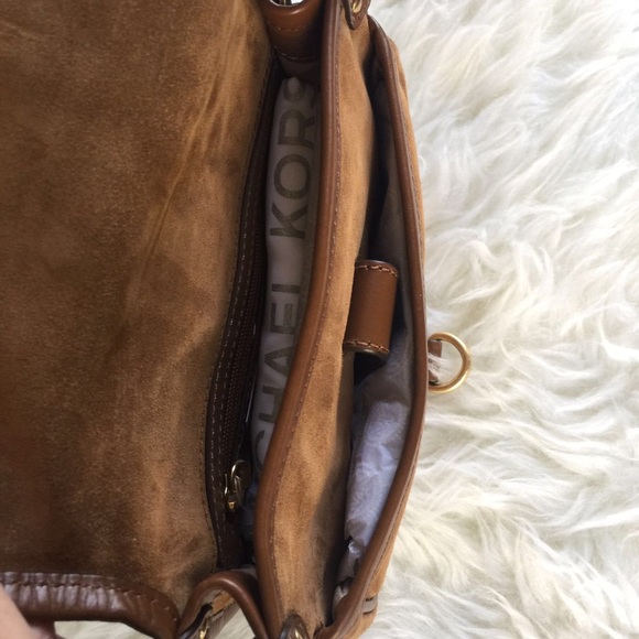 Michael Kors Jamie Medium Saddle Bag Dark Caramel - Picture 3 of 6