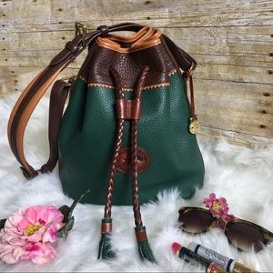 Dooney and Bourke Leather Drawstring Bucket Bag
