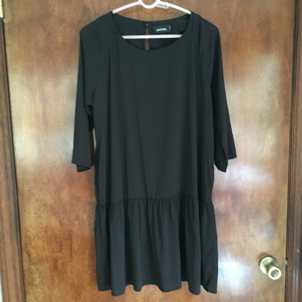 Asos Monki Drop Waist Black Dress