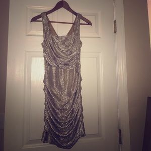 Express gold dress
