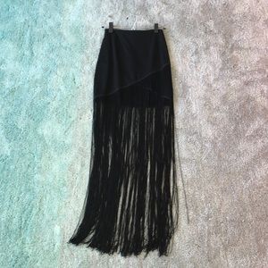 Fringe maxi skirt