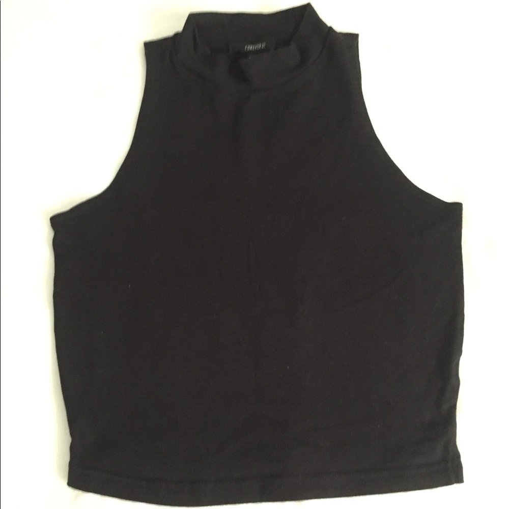 F21 Black Crop Tank Top