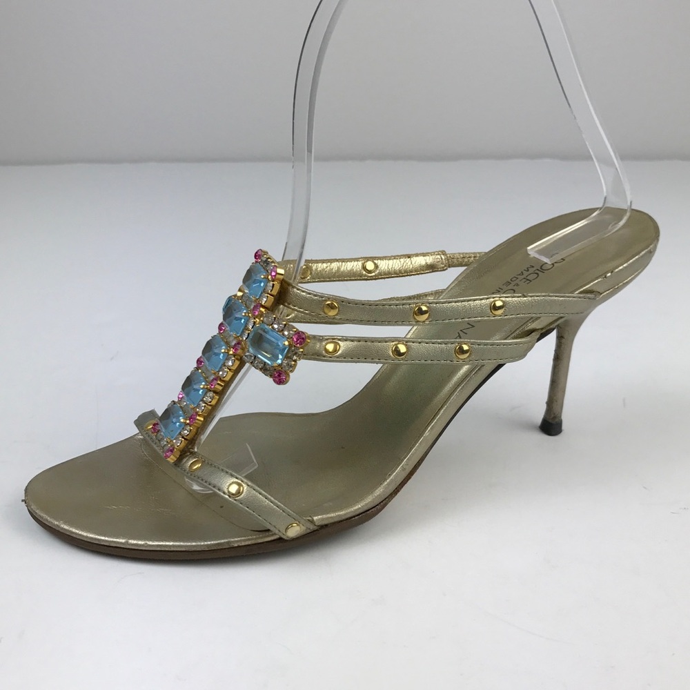 Dolce and Gabbana Gold Jeweled Sandals