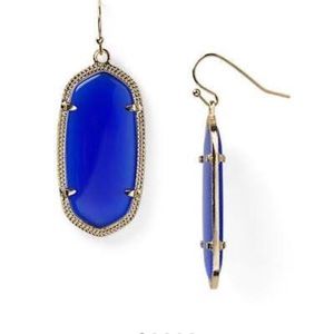 Kendra Scott Cobalt blue "Elle" earrings. Gold