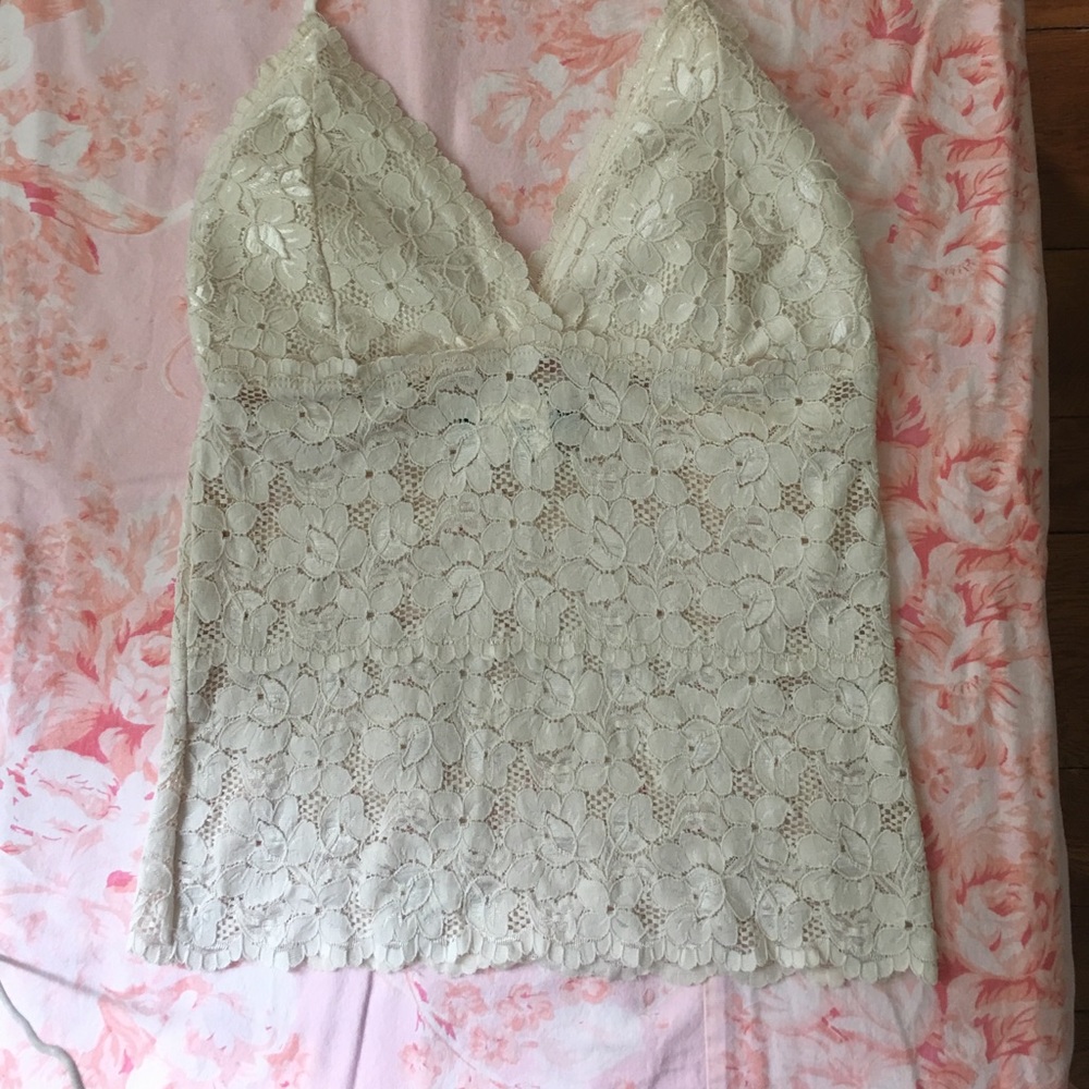 SOLD not for sale -Lace haltertop croptop
