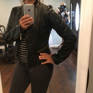 Black leather-like jacket