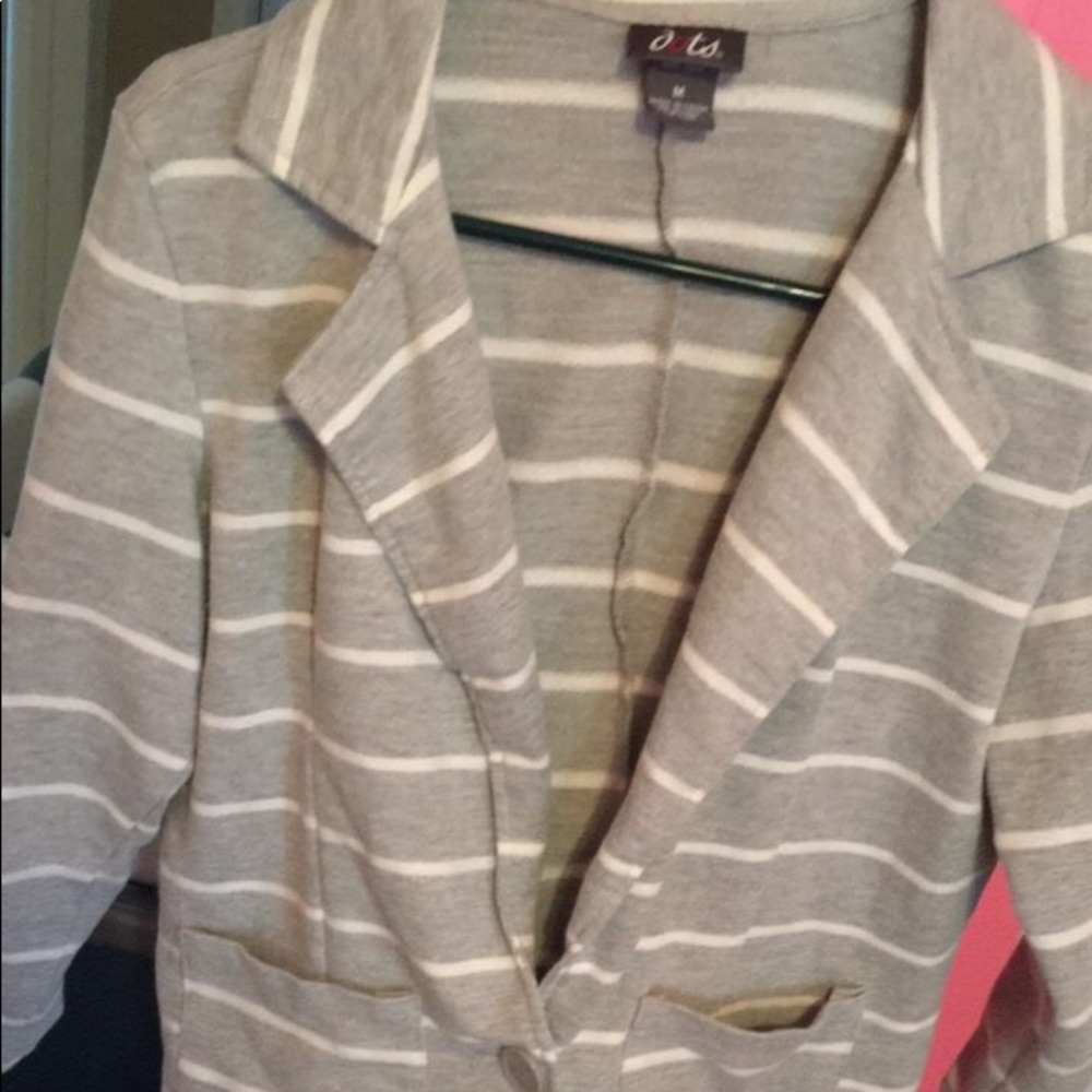 Dots grey and white stripes blazer