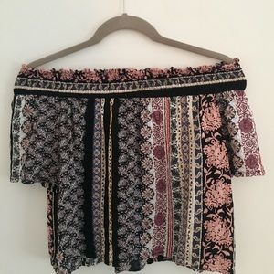 Pattern off the shoulder top