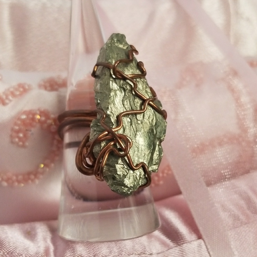 Wire Wrapped Natural Stone Ring