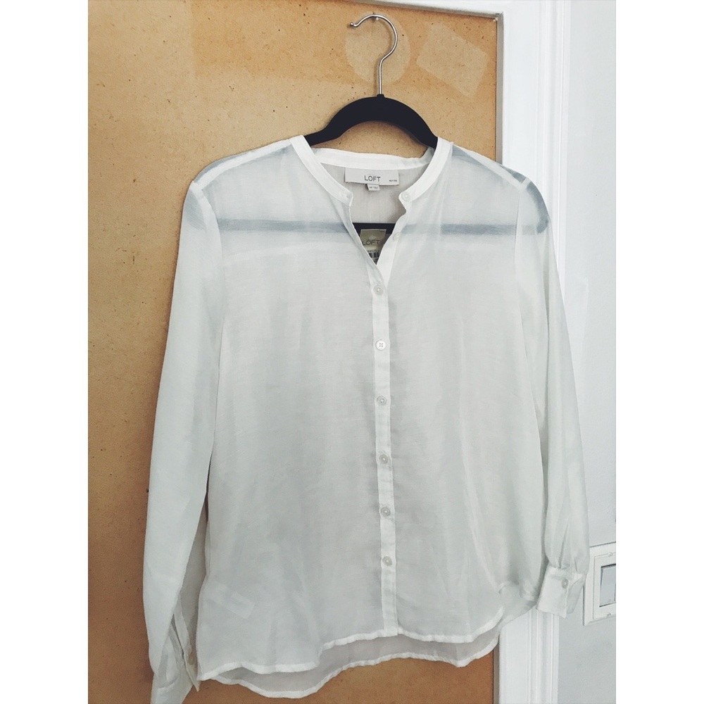 Ann Taylor Loft Petite Button Blouse