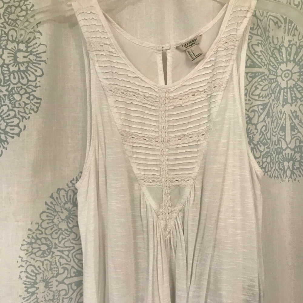 Cream crochet tank top from Forever 21