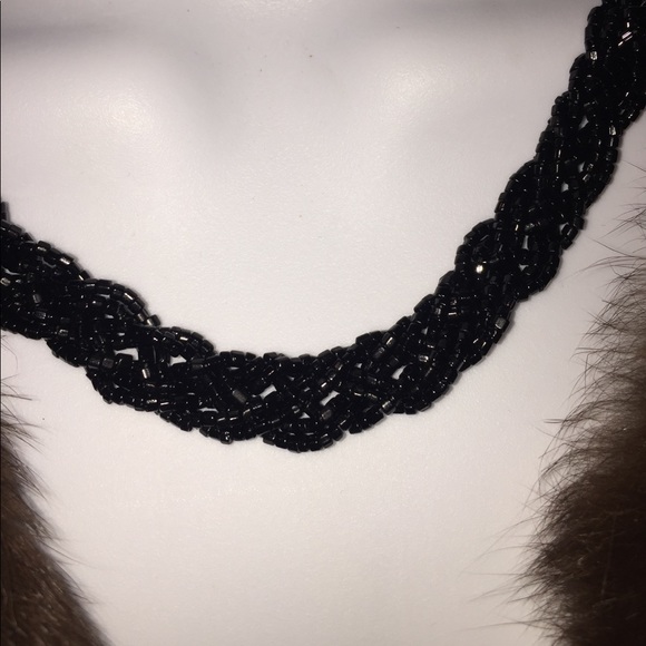 Vintage seed bead 1950s jet black necklace - Picture 2 of 3