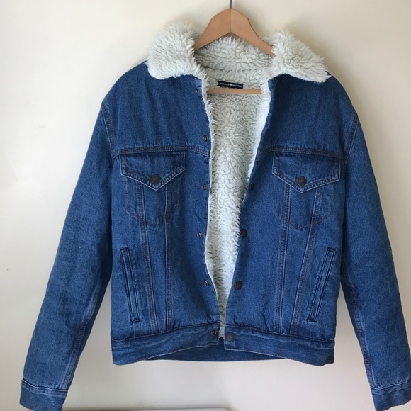 denim jacket with fluff