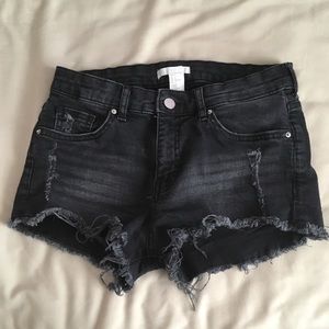 Black Washed Out Denim Shorts from H&M Size 4