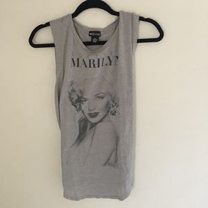 Graphic Muscle Tank - Grey Marilyn Monroe Size XL